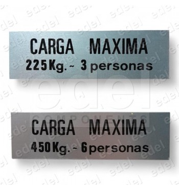 ROTULO DE CARGA MAXIMA Y PERSONAS