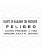 ROTULO PELIGRO CUARTO MAQUINAS ALUMINIO CON ADHESIVO