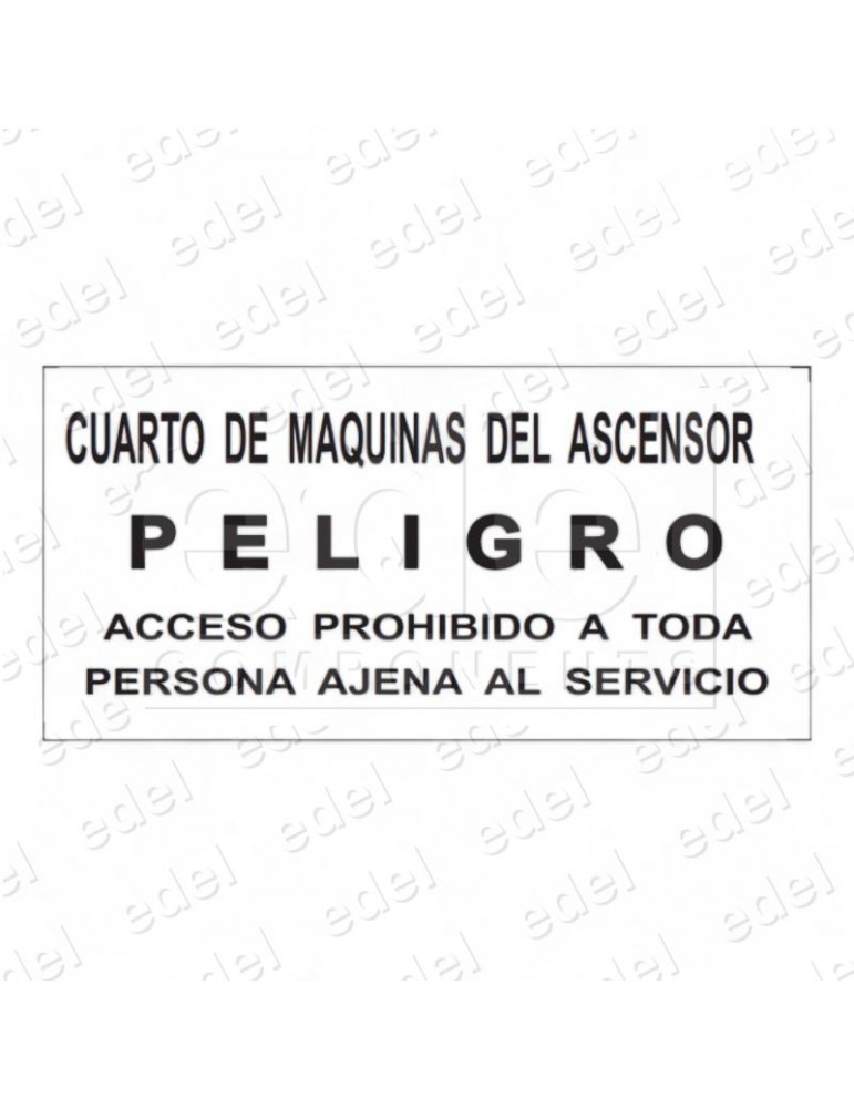 ROTULO PELIGRO CUARTO MAQUINAS ALU.C/ADHESIVO