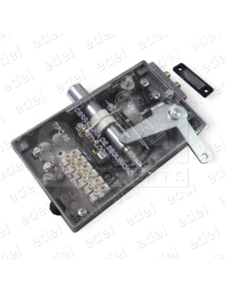 03.096.0D SAFETY LOCK GERVALL SLIDING DOOR FLAT LOCKING PIN WITH AUX. CONTACT RIGHT HAND