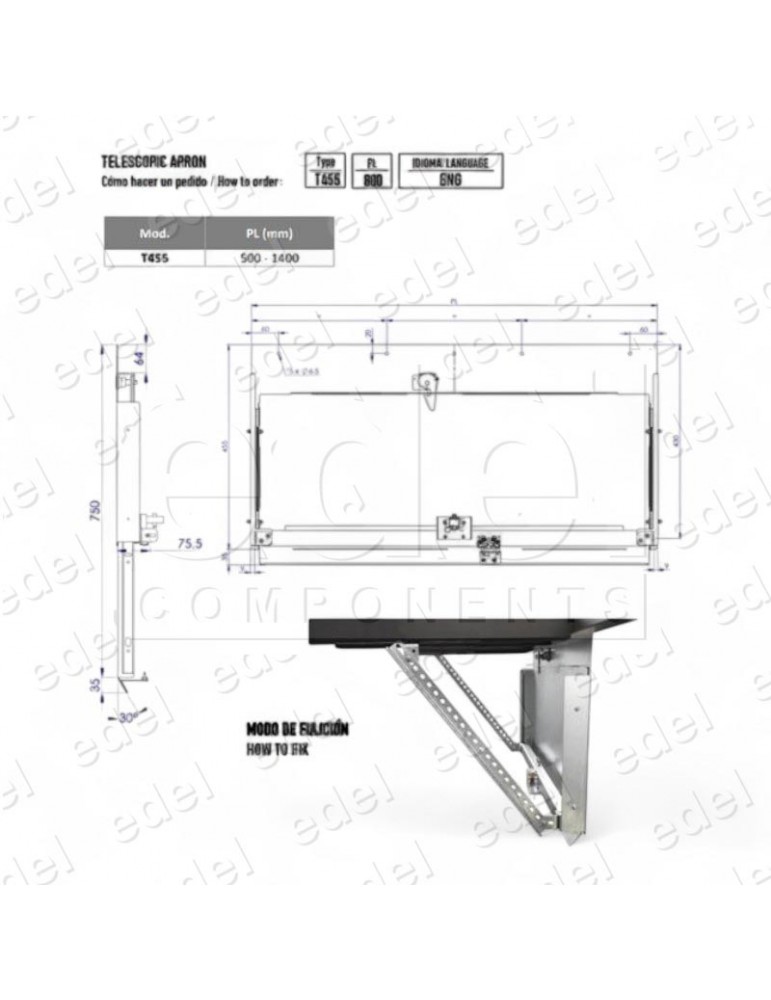 FALDÓN TELESCOPICO APRON T455 PL 700