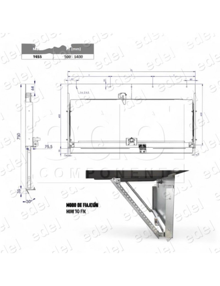 FALDÓN TELESCOPICO APRON T455 PL 800