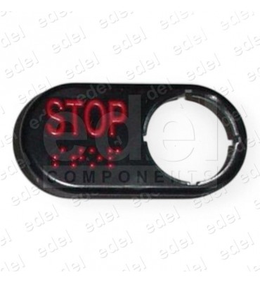 LABEL MP PSP HORIZONTAL BLACK C/BR TEXTO STOP