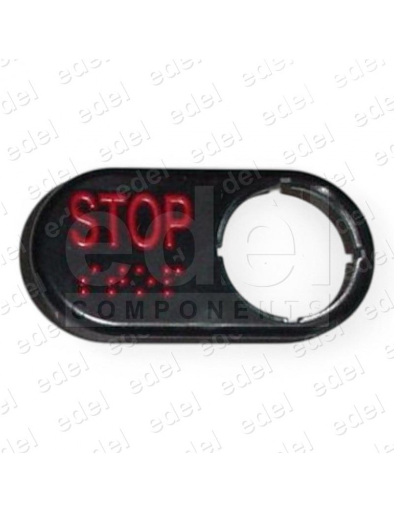 LABEL MP PSP HORIZONTAL BLACK C/BR TEXTO STOP