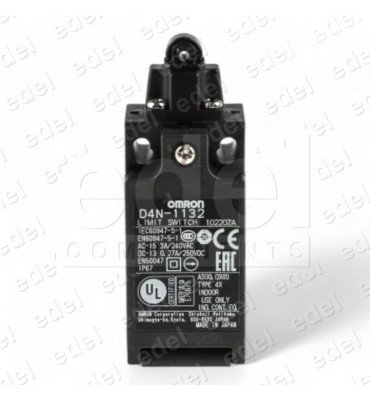 INTERRUPTOR CONTACTO CON PULSADOR Y RODILLO OMRON D4N-1132 NO/NC IP67