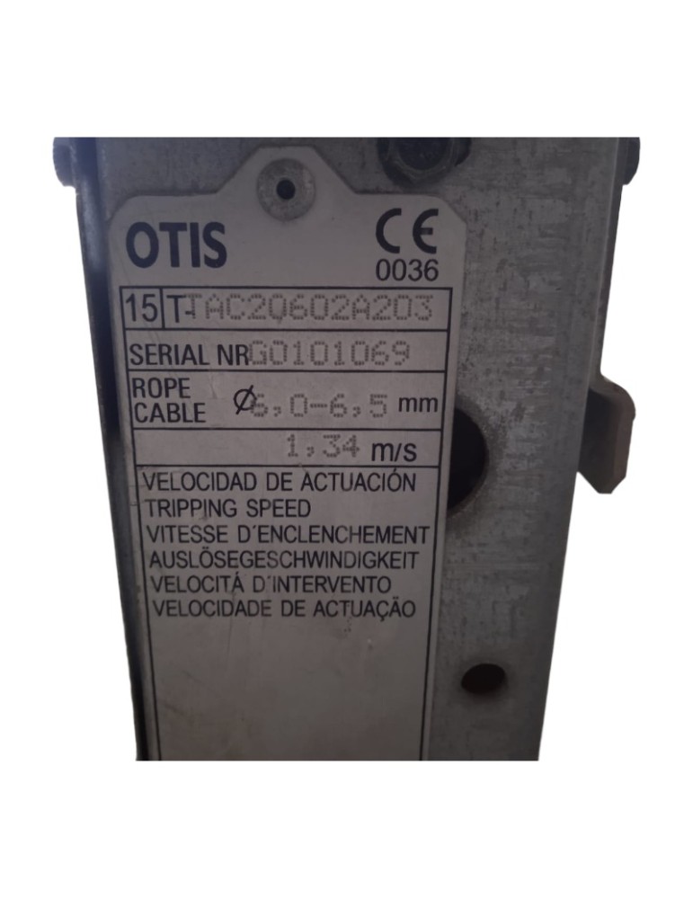 LIMITADOR OTIS APOLO D.224 RH V.N 1M/S V.E 1.33M/S