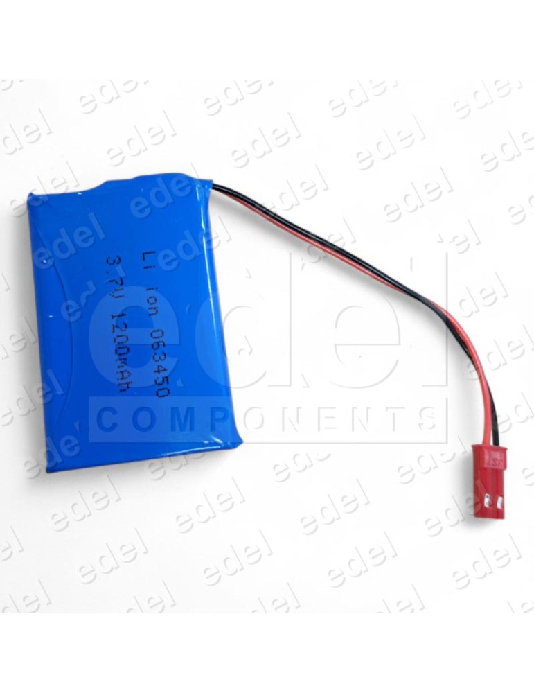 BATERIA 3.7V 1200mAh RECARGABLE 50x34x6.3MM C/SENS CONECTOR 2 CABLES
