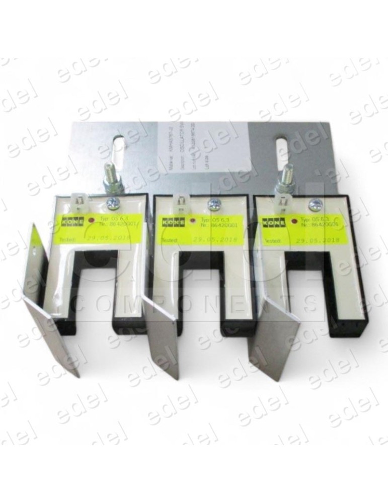 KMHAS767-J2 CONJUNTO 3 FOTORRUPTORES KONE OS6.3 24VDC CON SOPORTE ( KM86420G01 )