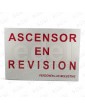 ROTULO PVC ASCENSOR EN REVISION CON IMANES 250X170MM