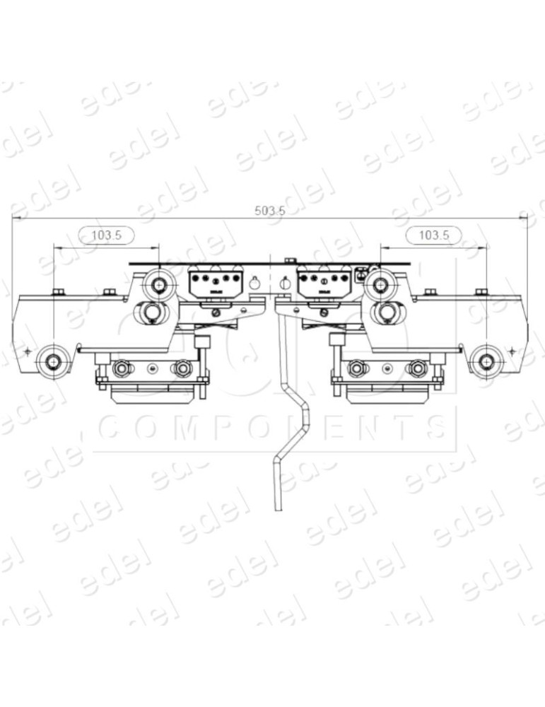 KEN-5000FC0Q0 KIT DISPOSITIVO BLOQUEO FERMATOR TIPO 265/11/50 DOBLE ENCLAVAMIENTO 160MM SOPORTE PALANCA OPCION A CON RETENEDOR D