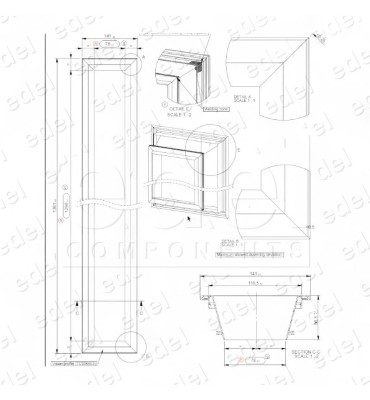 MARCO MIRILLA PUERTA SEMI FERMATOR TIPO 29235 ALUMINIO ANODIZADO PLATA 1361X141MM