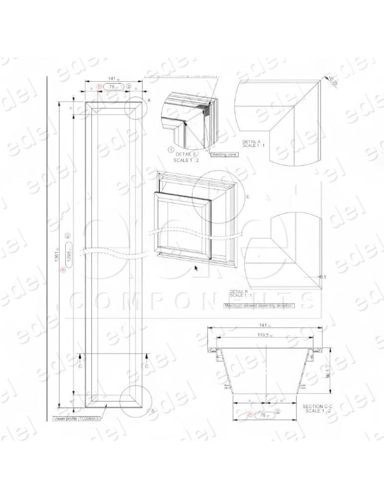 MARCO MIRILLA P.SEMI FERMATOR 29235 AL. 1361X141MM