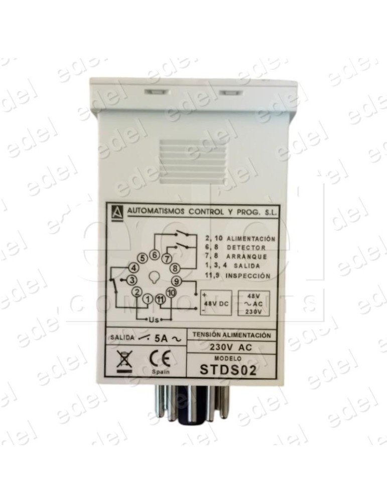 RELE TEMPORIZADOR ANTIDES. STDS02 230VAC+BASE ZB11