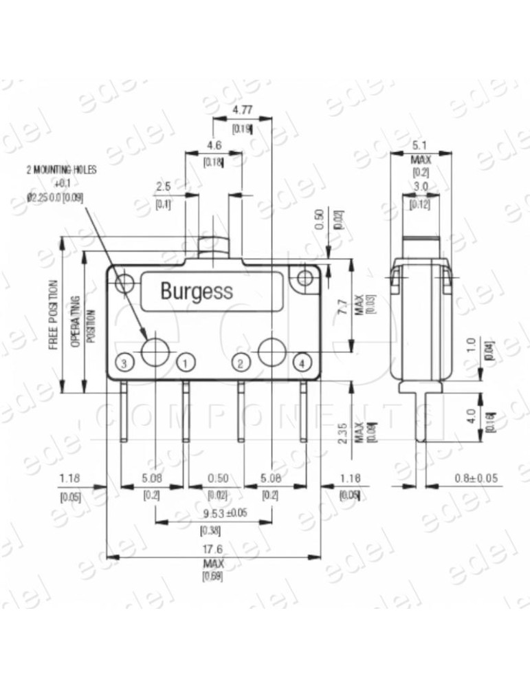 MICRO PLATAFORMA VIMEC V65 FK4T7UL SPDT 4F 5A 250V