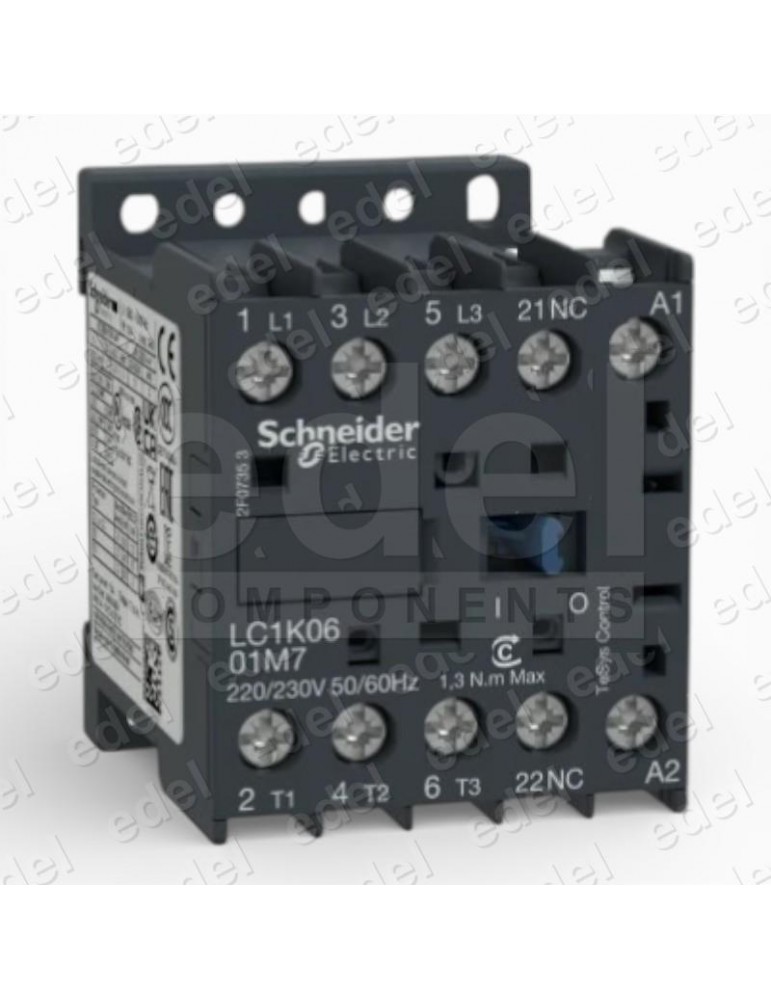 MINI CONTACTOR 3P 3NO 6A 230VAC LC1K0601P7