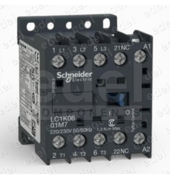 MINI CONTACTOR 3P 3NO 6A 230VAC LC1K0601P7