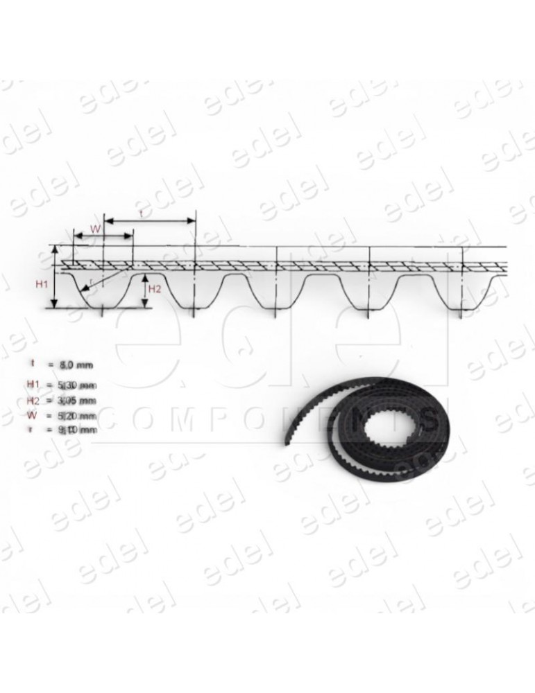 CORREA OTIS PAX DENTADA 1100amp900GMP 2.7MT S8 12MM