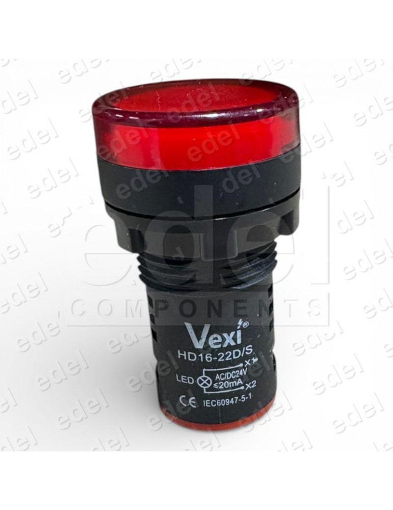 PILOTO LUMINOSO 24V ROJO 22MMØ