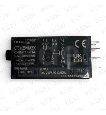 RELÉ TEMPORIZADOR IDEC DPDT 5A 240VAC GT5Y-2SN