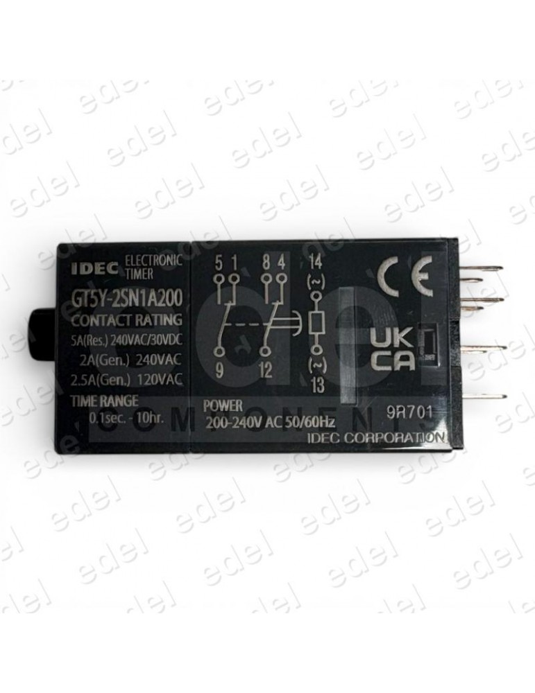 RELÉ TEMPORIZADOR IDEC DPDT 5A 240VAC GT5Y-2SN