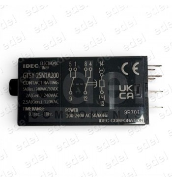 RELÉ TEMPORIZADOR IDEC DPDT 5A 240VAC GT5Y-2SN