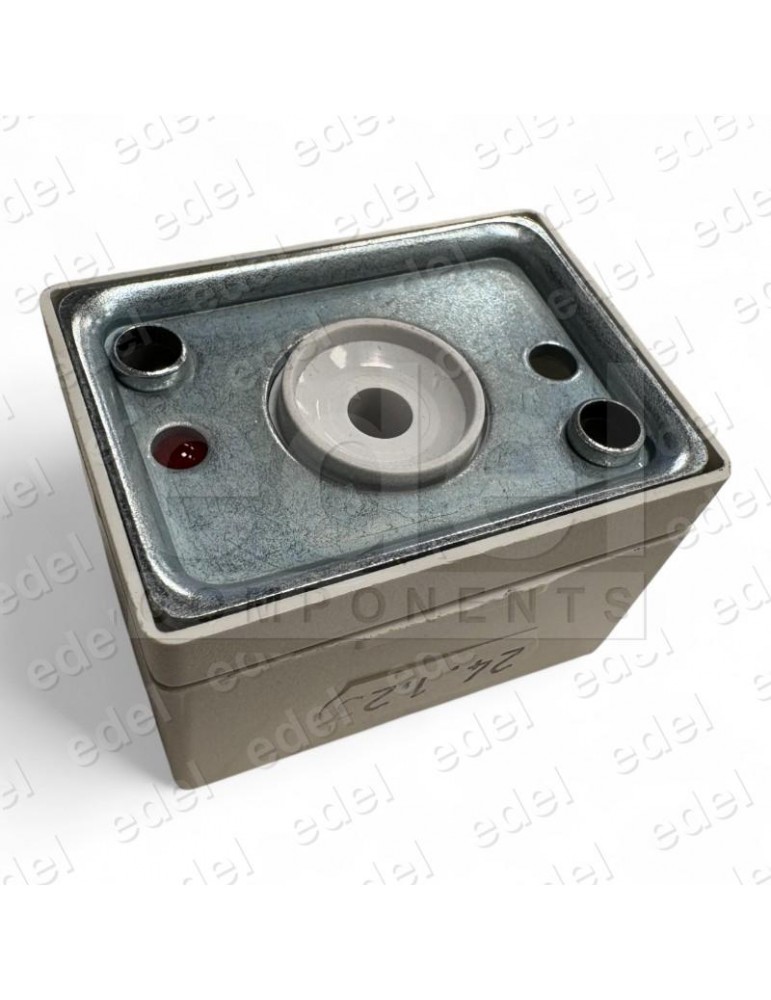CUERPO PULSADOR SQ 1 LUM. LATERAL ROJO 24V 1C