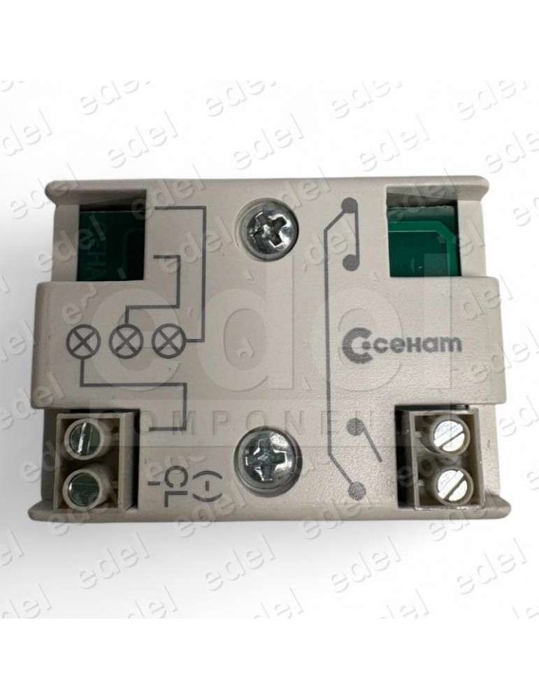 CUERPO PULSADOR SQ 1 LUM. LATERAL ROJO 24V 1C