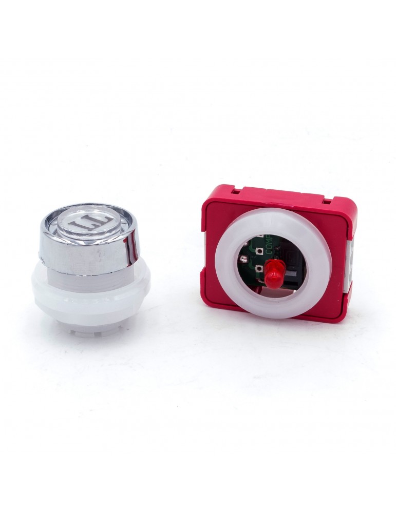 111T2 000124 BOUTON JMT T2 1NO  LUM. 24V LED ROUGE  LL