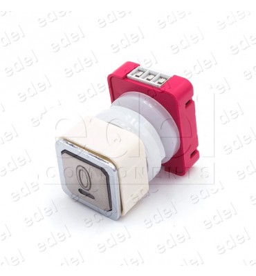 111TA 000124 BOUTON JMT TA 1NO  LUM. 24V LED ROUGE  0