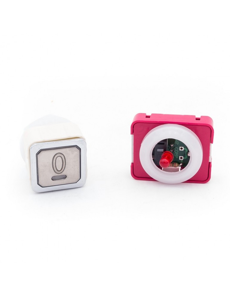 111TA 000124 BOUTON JMT TA 1NO  LUM. 24V LED ROUGE  0