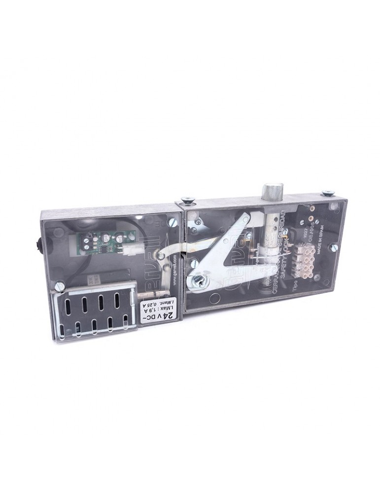 03.096.DE.E0 CERRADURA SEGURIDAD GERVALL ACC.ELÉCTRICO PESTILLO BISELADO CON CONTACTO AUXILIAR MANO DERECHA