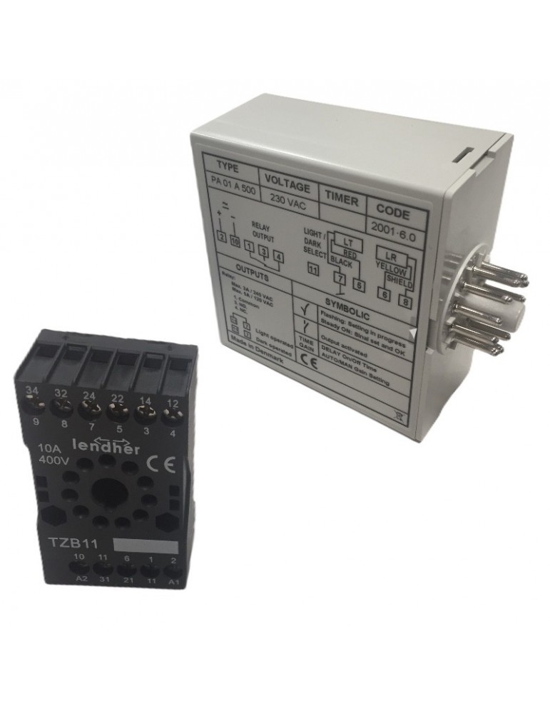 KIT FOTOCÉLULA TELCO BOTÓN.(EMISOR + RECEPTOR + AMPLIFICADOR) 230 VAC