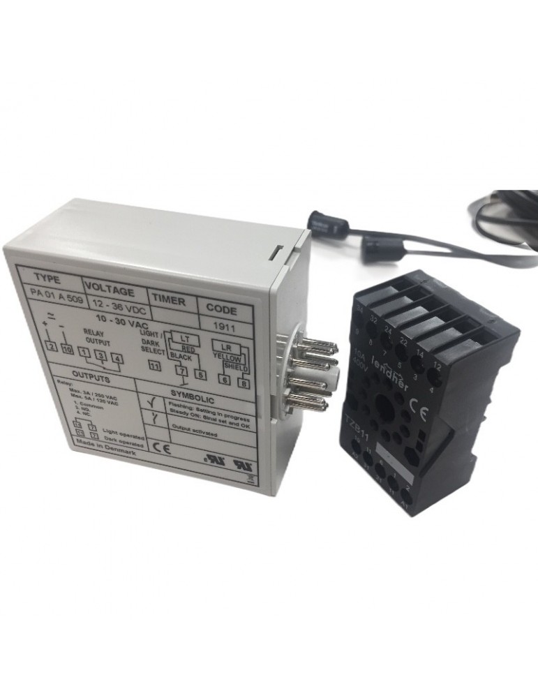 KIT FOTOCÉLULA TELCO BOTÓN.(EMISOR + RECEPTOR + AMPLIFICADOR) 24 V