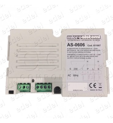 ALARMA FUENTE ALIMENTACIÓN EMERGENCIA 6V 0,6Ah CON RELE AUXILIAR