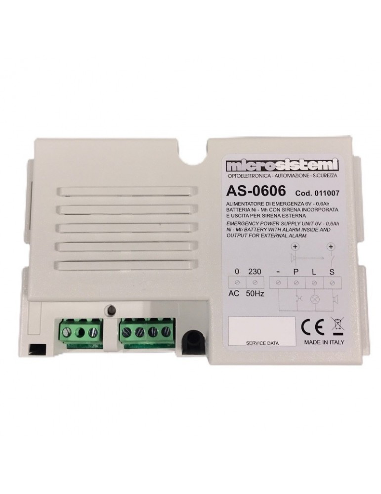 ALARME D'EMERGENCIE AVEC ALIMENTATION 6V 0,6Ah AVEC RELAIS AUX.