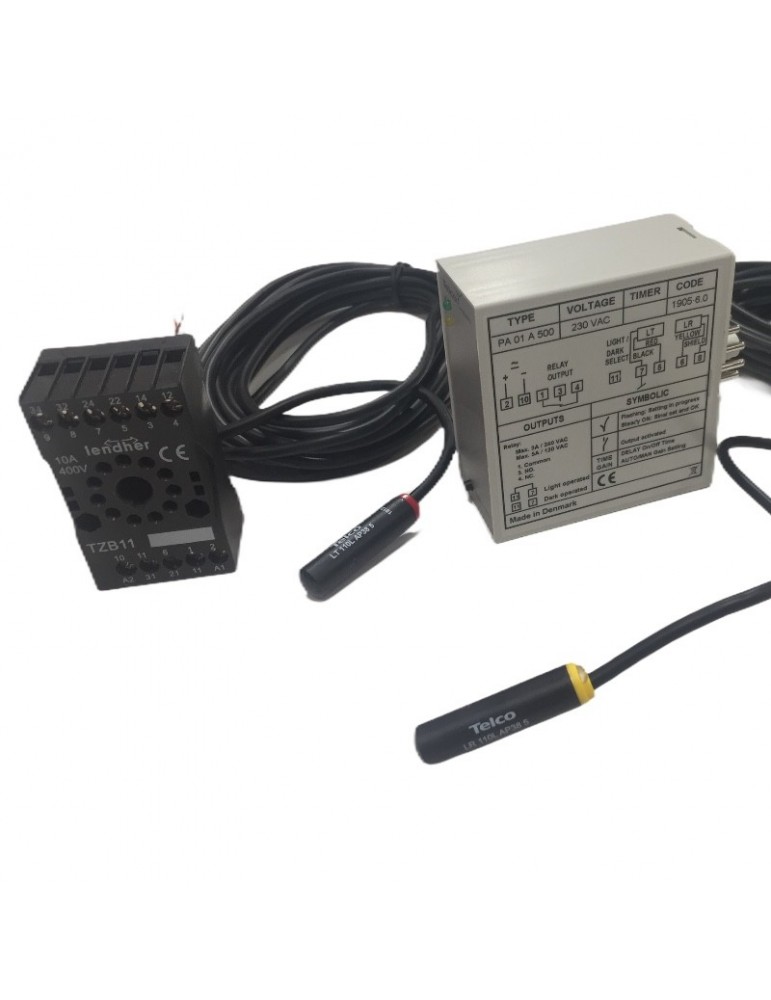KIT FOTOCÉLULA TELCO ESPECIAL LUZ SOLAR (EMISOR + RECEPTOR + AMPLIFICADOR ) 230VA