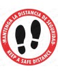 ADHÉSIF VINILE - DISTANCE DE SECURITÉE COVID-19 ESPAGNOL/ANGLAIS
