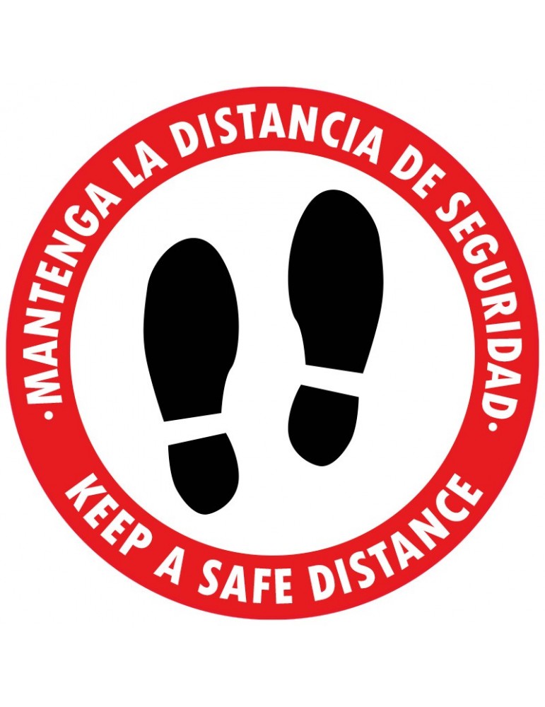 ADHESIVE VINILE - SECURITY DISTANCE COVID-19 SPANISH/ENGLISH