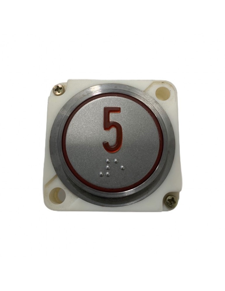 PUSH BUTTON FAIN ROUND RED LED BRAILLE (5)