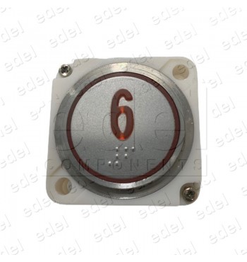 PUSH BUTTON FAIN ROUND RED LED BRAILLE (6)