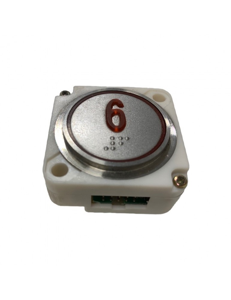 PUSH BUTTON FAIN ROUND RED LED BRAILLE (6)