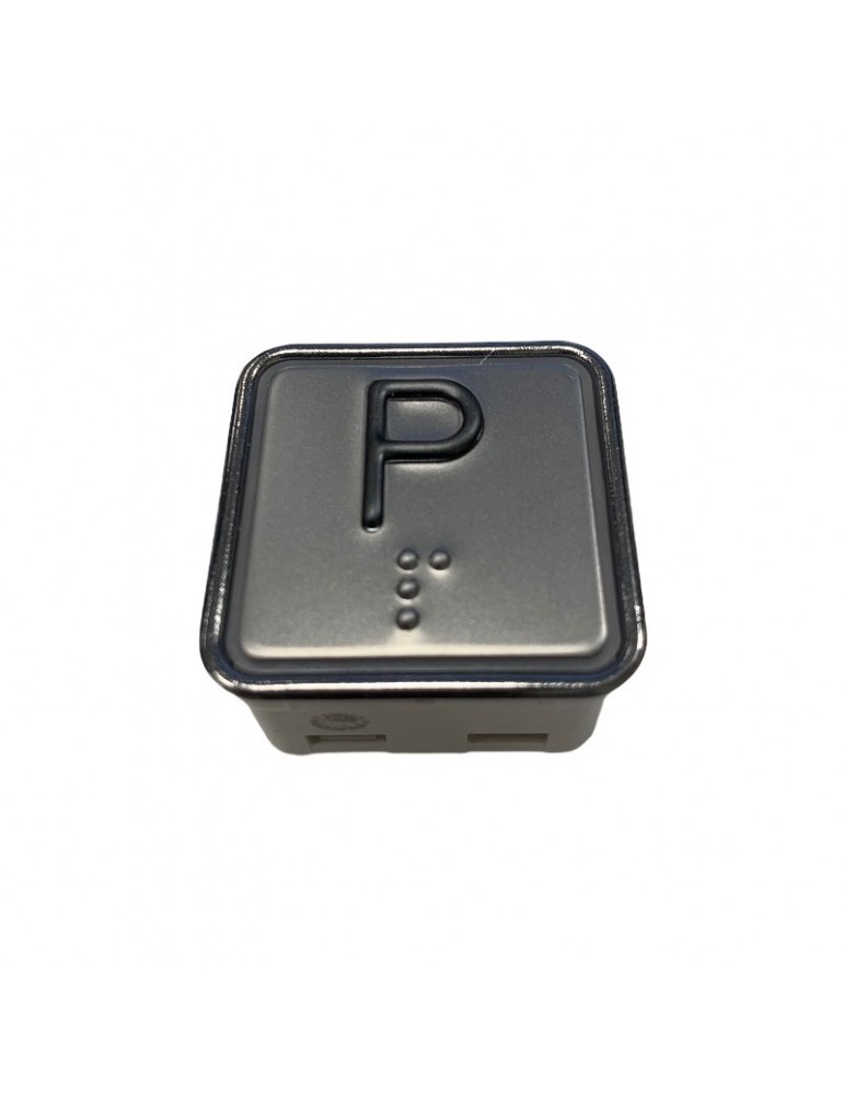 PULSADOR SCHAEFER MT42 CON BRAILLE ROJO INOX P