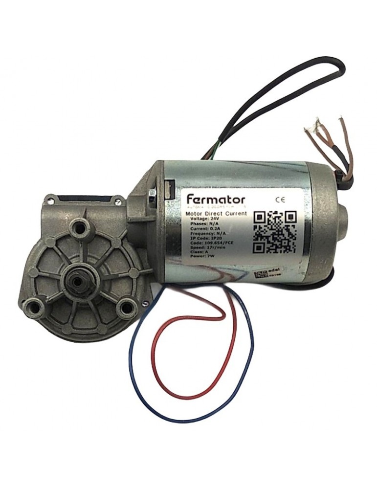 CMT-DCE068 MOTEUR FERMATOR COURANT CONTINUE ASYNCHRONE 24V 17 RPM AVEC ENCODEUR PORTE BUS MODELE PLAT (ECC+)