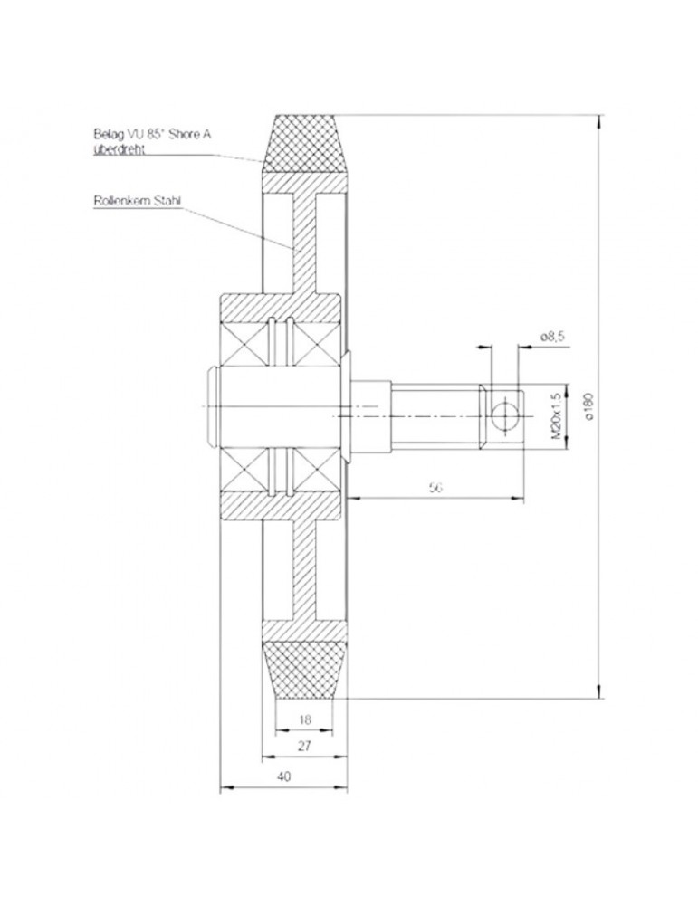 6073009420 ROULEMENT HIDRAULIQUE COMPATIBLE THYSSEN 180X27/18MM EXCENTRIQUE GUIDE RT18
