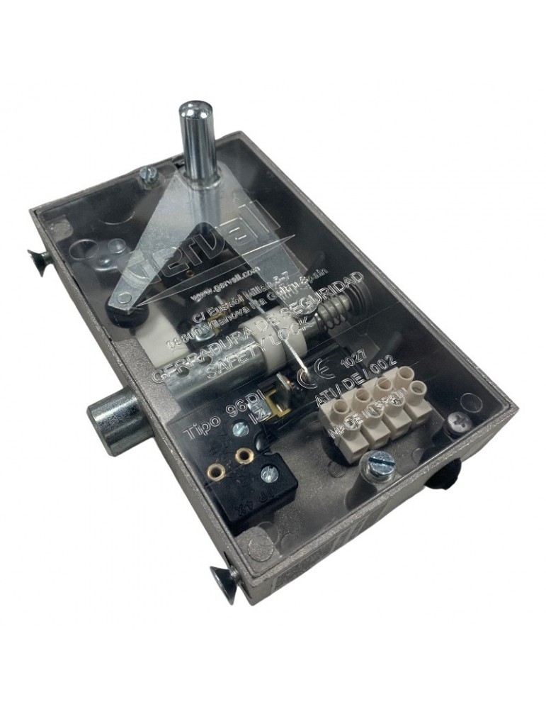 03.096.IZ.AN SAFETY LOCK GERVALL LATERAL ACT. FLAT LOCKING PIN  WITH AUXILIARY CONTACT  HAND LEFT