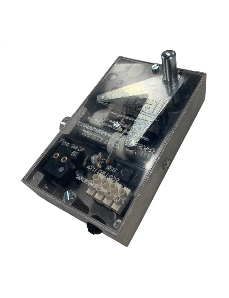 03.096.IZ.AN SAFETY LOCK GERVALL LATERAL ACT. FLAT LOCKING PIN  WITH AUXILIARY CONTACT  HAND LEFT