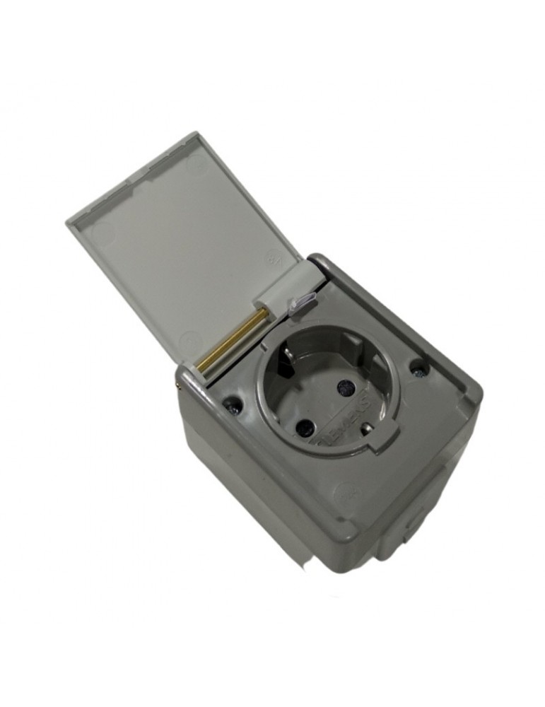 ENCHUFE SUPERFICIE ESTANCO CON TAPA