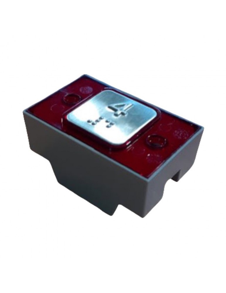 R2172PTBCR04 BOUTON MAC PUARSA COMPAC BRAILLE COR 1C 24V ROUGE 4