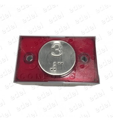 2172PVBCR124 PULSADOR COMPAC V REDONDO BRAILLE 1C CORONA 24V ROJO 3