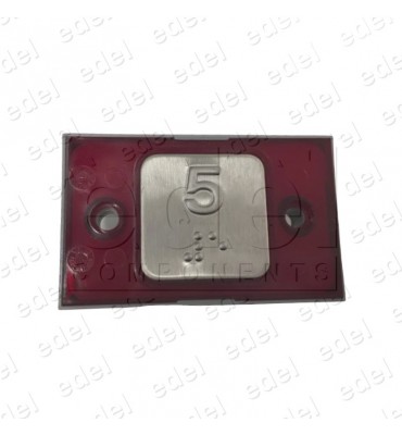 R2172PTBCR05 BOUTON MAC PUARSA COMPAC BRAILLE COR 1C 24V ROUGE 5